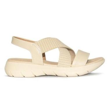 Imagem de Sandália Usaflex Feminina Plataforma Couro Tiras Elásticas Casual AL1403-Feminino