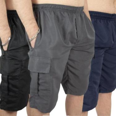 Imagem de Kit 3 Bermuda Cargo Masculina de Tactel - Repelique, Sortidas, G
