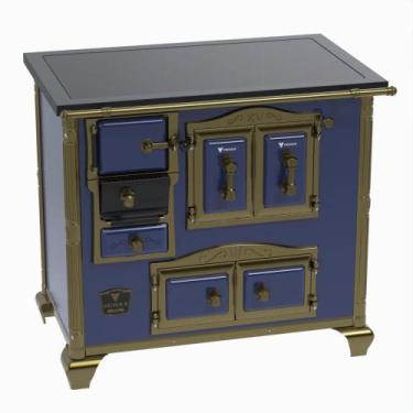 Imagem de Fogao a Lenha Venax n 2 Imperador Premium Azul, SAIDA DIREITA