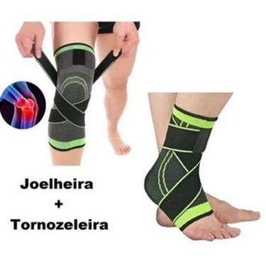 Imagem de Kit Joelheira e Tornozeleira de Compressão OEM Tensor Alívio de Dor no Joelho com Tecnologia 3D Tamanho Único 1 Peça