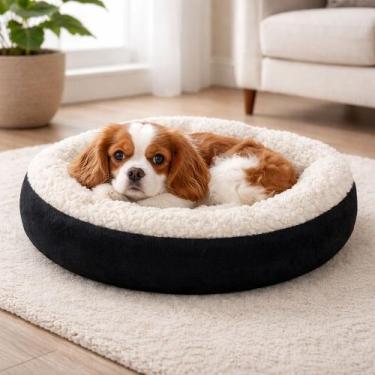 Imagem de Cama Pet Redonda de Sherpa Quentinha Cama Para Cães e Gatos 50x50 - Gi