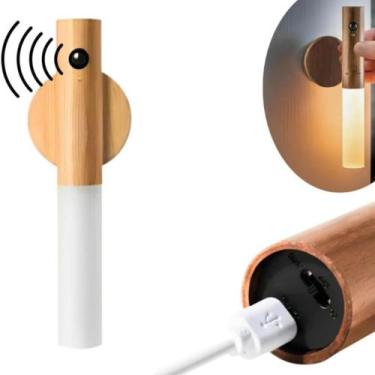 Imagem de Luminária Bastão Luz LED Recarregável Sensor Movimento Magnética Portá