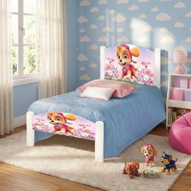 Imagem de Cama Para Criança Solteiro Tema Sky Estrutura Resistente - Branco Sky