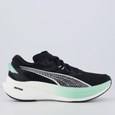 Imagem de Tênis Puma Deviate Nitro 3 Wns Feminino Preto e Verde, 36