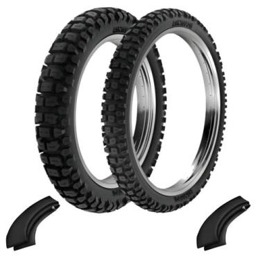 Imagem de Par Pneus Moto Rinaldi RT36 120/80-18 Traseiro + 90/90-21 Dianteiro + 