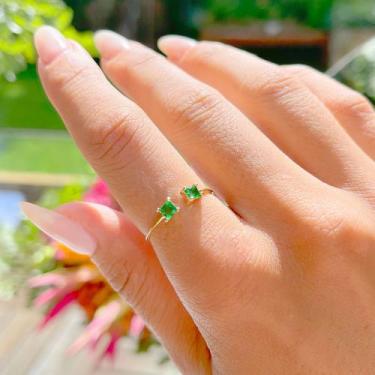 Imagem de Anel Cristal Esmeralda Banhado a Ouro 18k - ColorFull Acessórios, 16