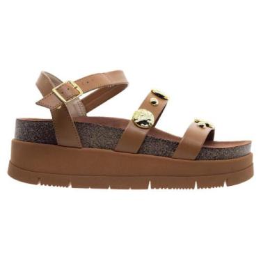 Imagem de Sandália Feminina Flatform Moleca 5513.104 Marrom, 38, Marrom