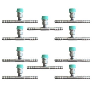 Imagem de Kit 10 Emendas Ar Cond Reta 6mm Com Ventil R134a Alumínio - LETÍCIA AR