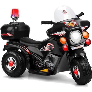 Imagem de Moto Eletrica Infantil Policia Importway Motorcycle 6V Preta