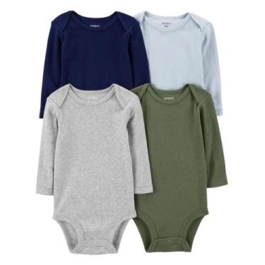 Imagem de Kit 4 Body Carters - Manga Longa - Liso,  Recem Nascido
