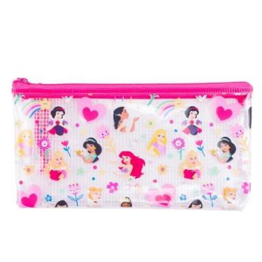 Imagem de Necessaire Estojo Transparente Princesas 11.5x21cm - Disney