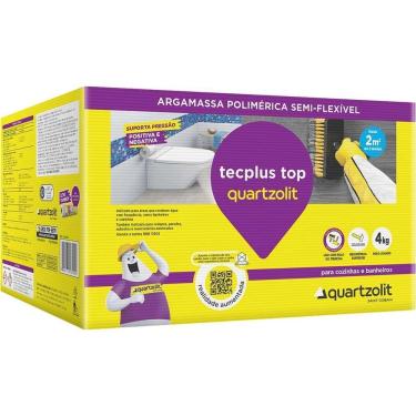 Imagem de Argamassa Bicomponente Impermeabilizante Tecplus Top 4kg para Áreas Úmidas Bloqueio de Umidade Quartzolit