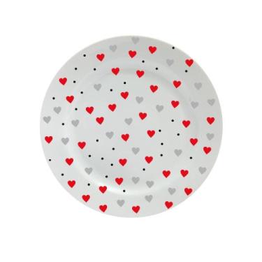 Imagem de Prato Decorativo em Porcelana 11cm - Corações Personalizados para Mome