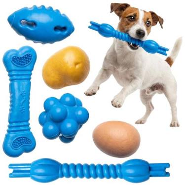 Imagem de Kit 6 Brinquedos Diversos Interativos De Cães Porte Grande Mordedor Pa