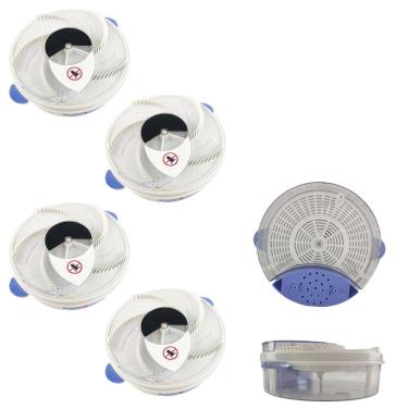 Imagem de Captura Prende Moscas Kit 4 Uni Captura Insetos Varejeira Mosquito Pernilongos USB Gaiola Reutilzavel Portatil