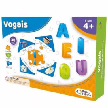 Imagem de Jogo Pedagógico Brincar De Aprender Vogais - Pais e Filhos