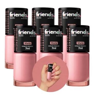 Imagem de Kit 6 Esmalte Cremoso Nude Maria Friends 7ml Cor Vibrante