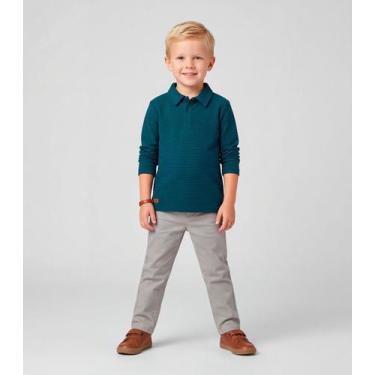 Imagem de Camisa Listrada Infantil Manga Longa Trick Nick Azul, 3, Azul