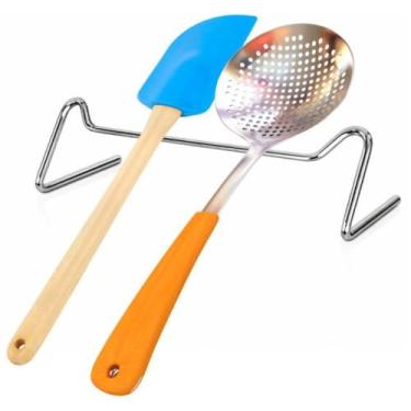 Imagem de Apoio para Utensílios de Cozinha Descanso de Colher Cromado Passerini