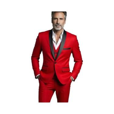 Imagem de Terno Slim Fit Masculino Preto E Branco De Tamanho Grande Em Três Peça
