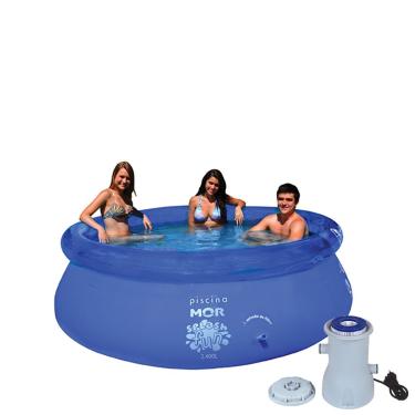 Imagem de Kit Piscina Inflável Splash Fun 2400 Litros + Filtro Bomba 2.200l/h - Mor