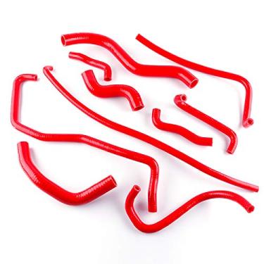 Imagem de LUXERAD Tubo de refrigeração de 3 camadas de 4,5 mm de desempenho de silicone para 2002-2007 2003 2004 2005 2006 Hon da CB900F 919 (vermelho)