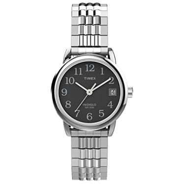 Imagem de Timex Relógio feminino Easy Reader 25 mm quartzo pulseira de aço inoxidável, prata, 12 relógio casual (modelo: TW2V467009J)