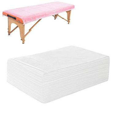 Imagem de Lençóis de cama descartáveis SPA Beauty Salon Hotel Massagem Lençol de mesa à prova d'água à prova de óleo Viagem Respirável Não Tecido Colchão de cama, 78,7 cm x 177,8 cm, 20 peças, Branco