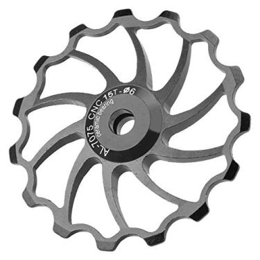 Imagem de Rolo de guia traseiro, Rolo de guia de desviador traseiro 15T para mountain bike para bicicletas dobráveis(Preto)