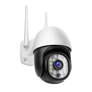 Imagem de Câmera de segurança 2MP PTZ WiFi ao ar livre, câmera de vigilância sem fio HD 1080P, câmera IP à prova d'água com detecção de movimento de visão noturna em cores com áudio de 2 vias