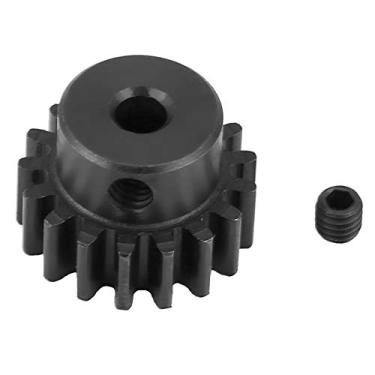 Imagem de Dilwe Engrenagem de motor RC, engrenagem de pinhão de motor de aço metálico 17T 0,8 módulo para HIMOTO E10MTL/E10MT/E10BP 1/10 RC peça de carro (preto)
