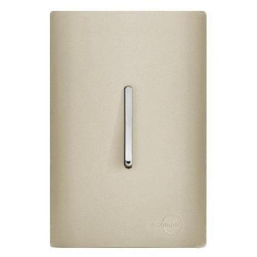 Imagem de Cj Interruptor Simples Vertical Com Suporte 4X2 - Dicompel Novara Champanhe Cromado - Dnv1500/1Chcr