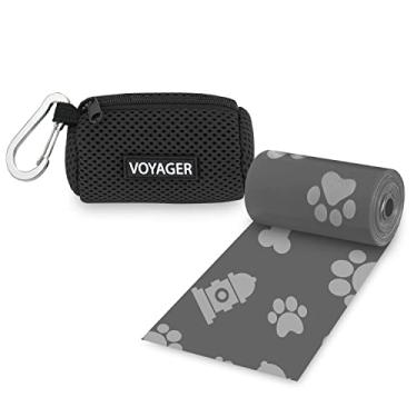 Imagem de Best Pet Supplies Cocô de cachorro, acessório para coleira, colorido, bolsa dispensadora de malha reutilizável para viagens, caminhada, parque e uso ao ar livre, macio e durável com clipe - preto