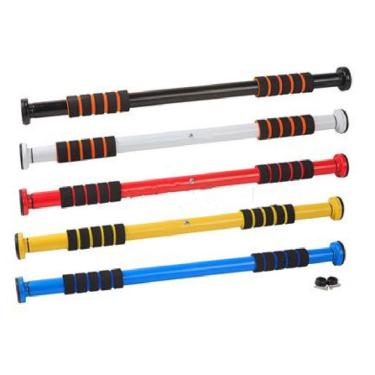 Imagem de Barra de porta ajustável para exercícios Cor Preta com pegada anatômica WCT Fitness 7004