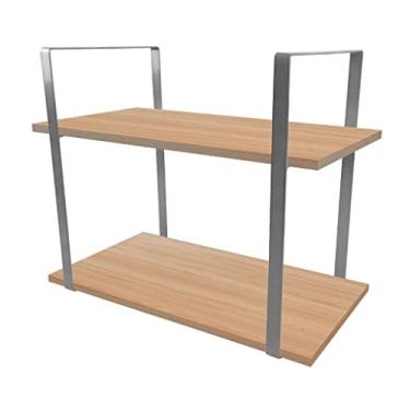 Imagem de Prateleira Vita Design Industrial Estante 60x30cm Prata e Jade