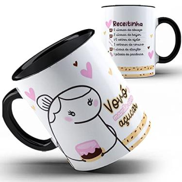 Imagem de Caneca preta Flork receitinha Avó é mãe com açúcar