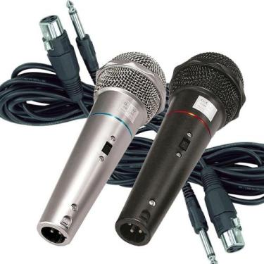 Imagem de Microfone Csr-505 Duplo Com Fio 1 Preto E 1 Prata