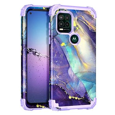 Imagem de Rancase Capa para Moto G Stylus 2021 5G para Motorola Moto G Stylus 2021 5G Roxo | Três camadas, resistente, proteção à prova de choque, amortecedor de plástico rígido, borracha de silicone macio