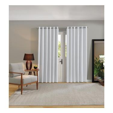 Imagem de Cortina Corta Luz Bellajanela Tecido Liso/Branco