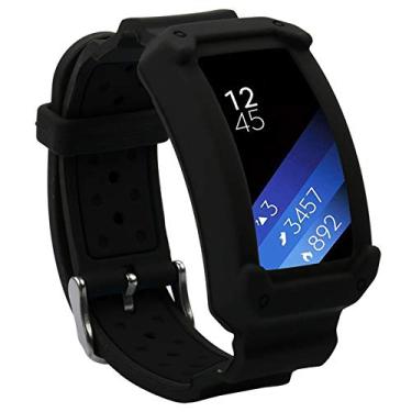 Imagem de wonlex Pulseira para Samsung Gear Fit2/Fit2 Pro, pulseira de silicone de substituição compatível com Galaxy Gear Fit2 SM-R360 e Fit 2 Pro para mulheres e homens (preto)