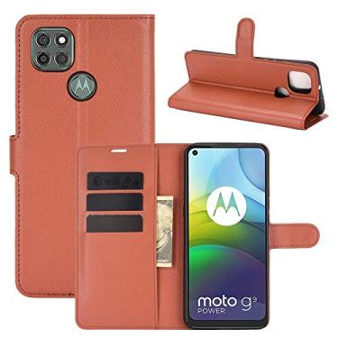 Imagem de HONGYAN Capa de telefone Para Motorola Moto G9 Power Litchi Texture Horizontal Flip Capa Protetora com Suporte e Slots de Cartão e Carteira Capa protetora