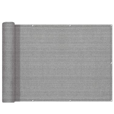 Imagem de 7788 Cobertura de Cerca de Privacidade para Tela de Varanda Proteção UV 91 cm x 41 cm Cinza Claro
