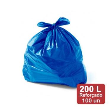 Imagem de Saco De Lixo 200 Litros Azul M5 Reforçado 100Un Plast Veneza