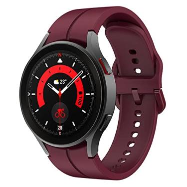 Imagem de Pulseira Ridge de Silicone Fivela 123Smart Marca 123Smart Compativel com Galaxy Watch4 Watch5 Watch 4 Watch 6 e Watch 5 40mm 42mm 44mm 45mm 46mm - Vinho