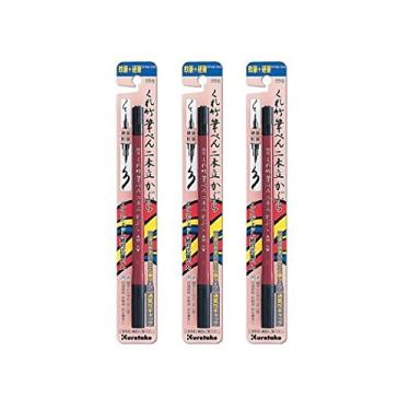 Imagem de 3 canetas japonesas Fude Brush com ponta de feltro Kuretake n 55, pretas (DF150-55B)