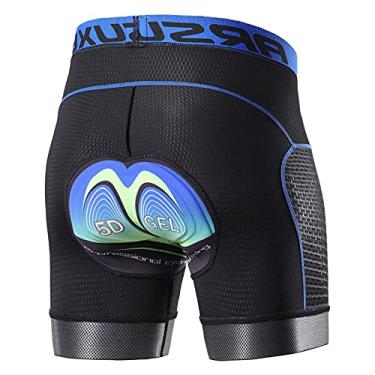 Imagem de Tingpai Calção de ba o pa bicicleta masculino 5D acolchoado com de secagem rápida MTB pa bicicleta