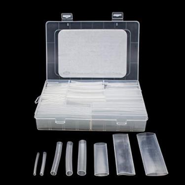 Imagem de Tubos termorretráteis, 172 peças de tubo termorretrátil de parede dupla proporção 3:1 adesivo ativado por calor forrado com cola de tubo retrátil marinho protetor de envoltório transparente