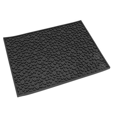 Imagem de Tapete de Bar, Material de PVC Tapete de Copo Antiderrapante Multifuncional para Mesa de Escritório (Preto)