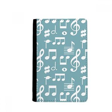 Imagem de Porta-passaporte azul branco com barra de notas musicais e porta-cartões, Multicolorido.