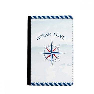 Imagem de Bússola Ocean Love Sea Sailing Pattern Passport Holder Notecase Burse Carteira Capa Cartão Bolsa, Multicolor